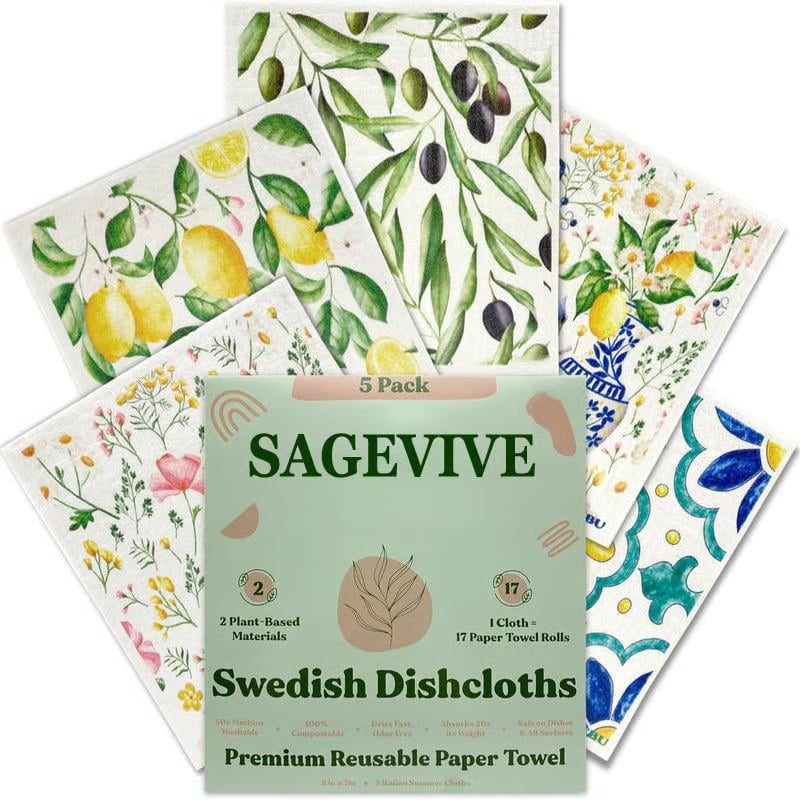 Swedish Dishcloths for Kitchen & Cleaning | 5 Pack