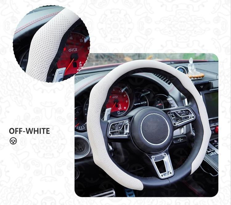 ⏰LAST DAY SALE 50% OFF💥Nappa Leather car Steering wheel Cover