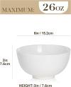 MALACASA 26 oz Porcelain Soup Bowls, 6