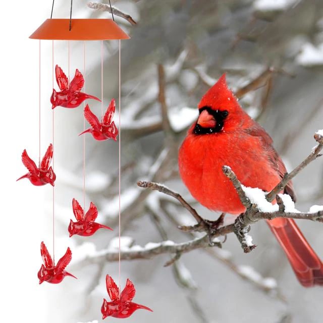 Solar Cardinal Wind Chime Light-Buy 2 Free Shipping