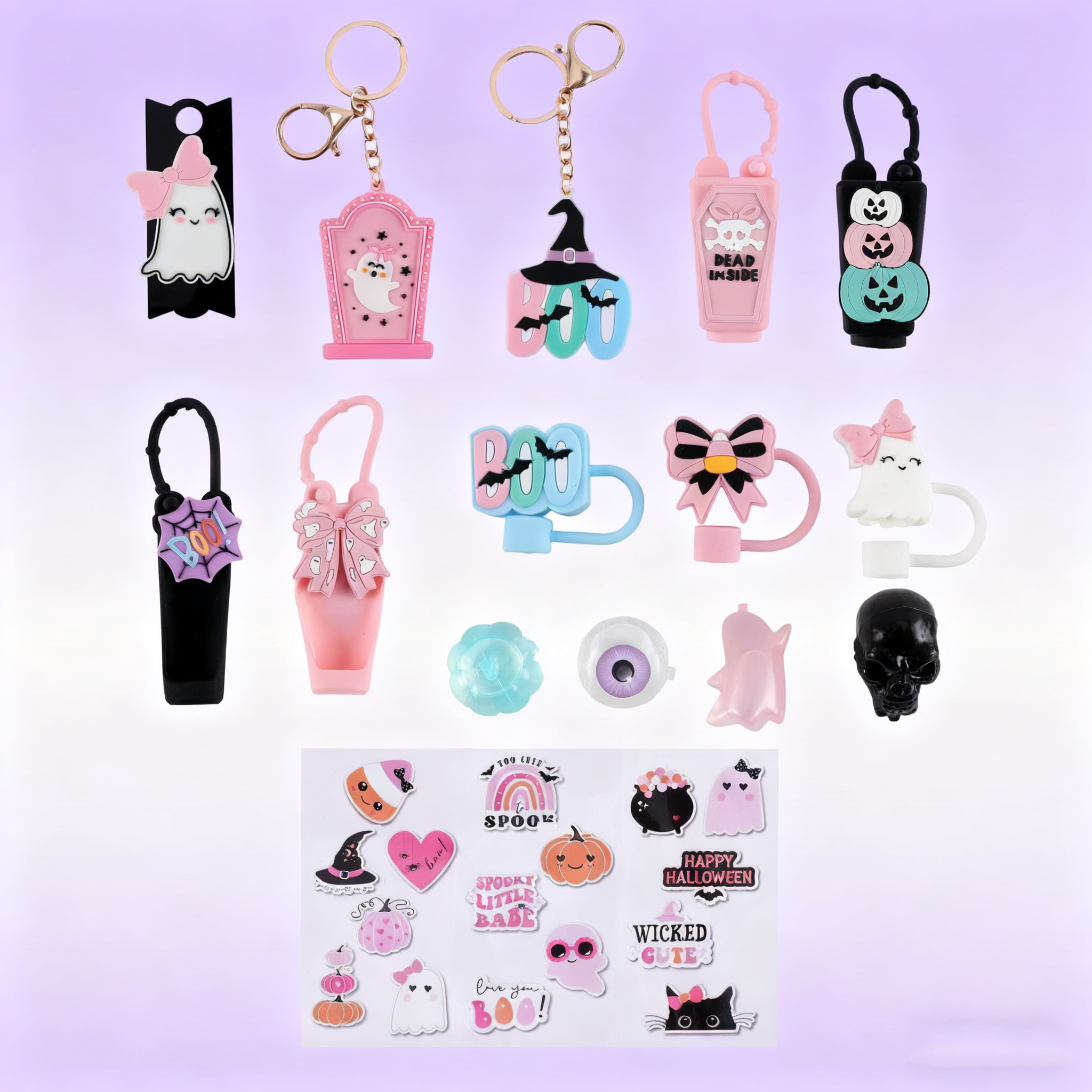 🎀Halloween Pink 12pc Water Bottle Accessory Advent Calendar