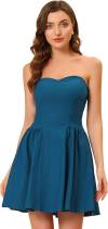 Allegra K Women's Sexy Strapless Party Dress Sweetheart Neck Off Shoulder Sleeveless Mini Dress