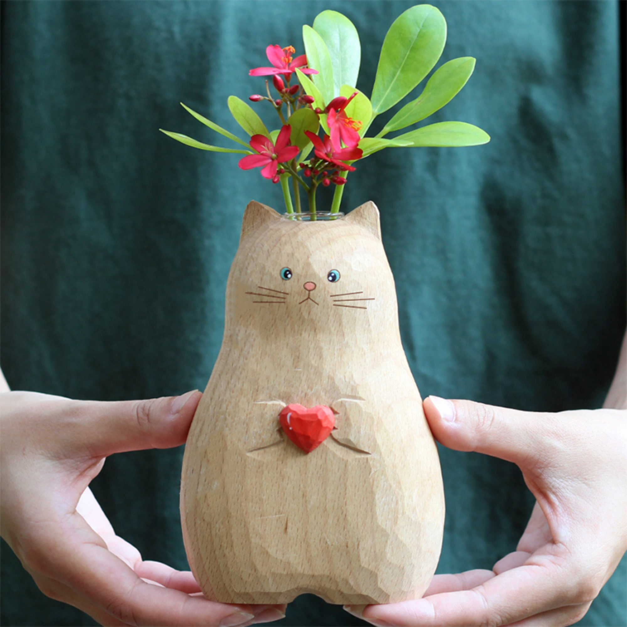 Handmade Wooden Cat Vase-BUY 2 FREE SHIPPING