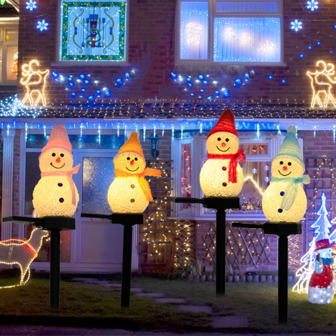 🎅🎄Solar Powered Ground Mounted Snowman Light⛄️