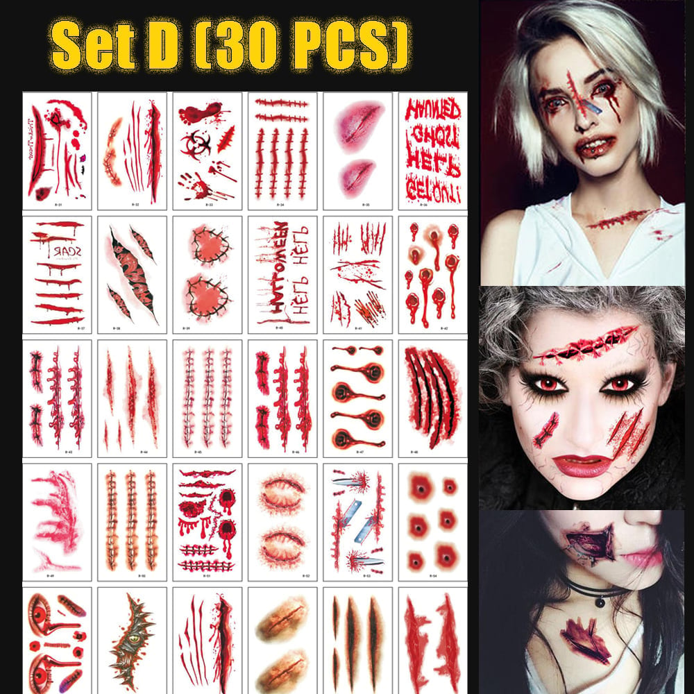 🔥Last Day Promotion 70% OFF-😈-2023 New Halloween Prank Makeup Temporary Tattoo