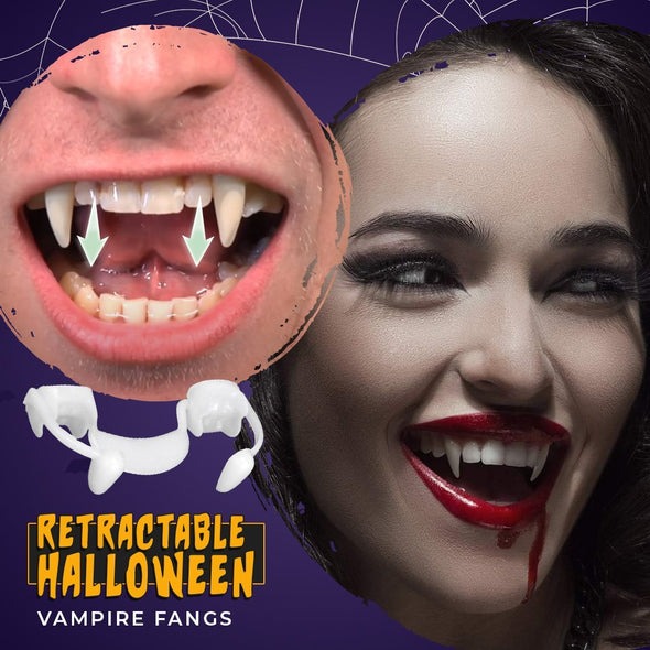 Early Halloween 50% OFF - Retractable Halloween Vampire Fangs Teeth🧛‍♂️
