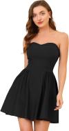 Allegra K Women's Sexy Strapless Party Dress Sweetheart Neck Off Shoulder Sleeveless Mini Dress