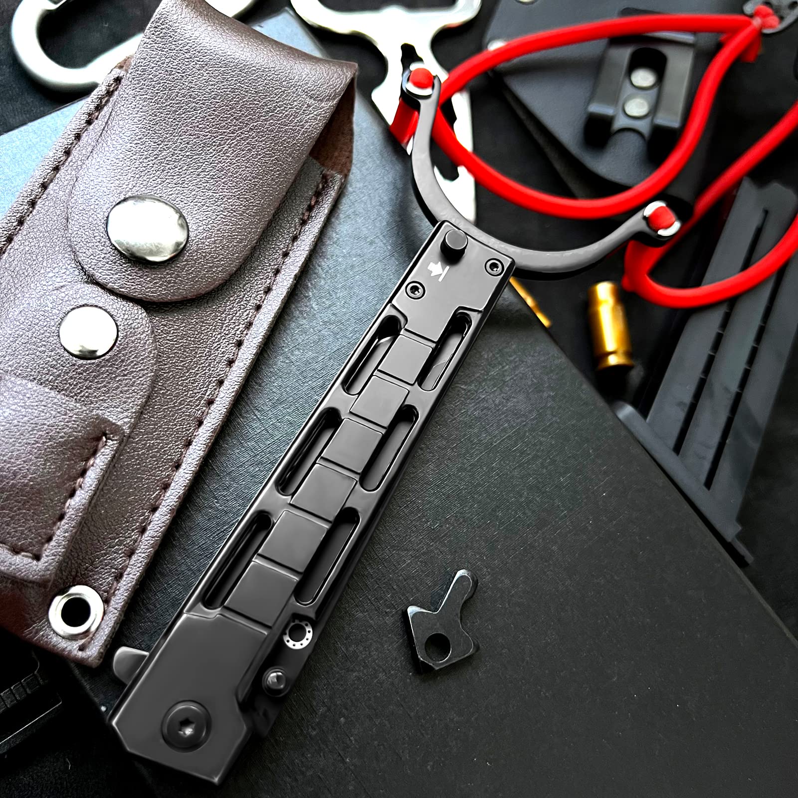 Multi-function Pocket Knife Catapult Hunting EDC Tool