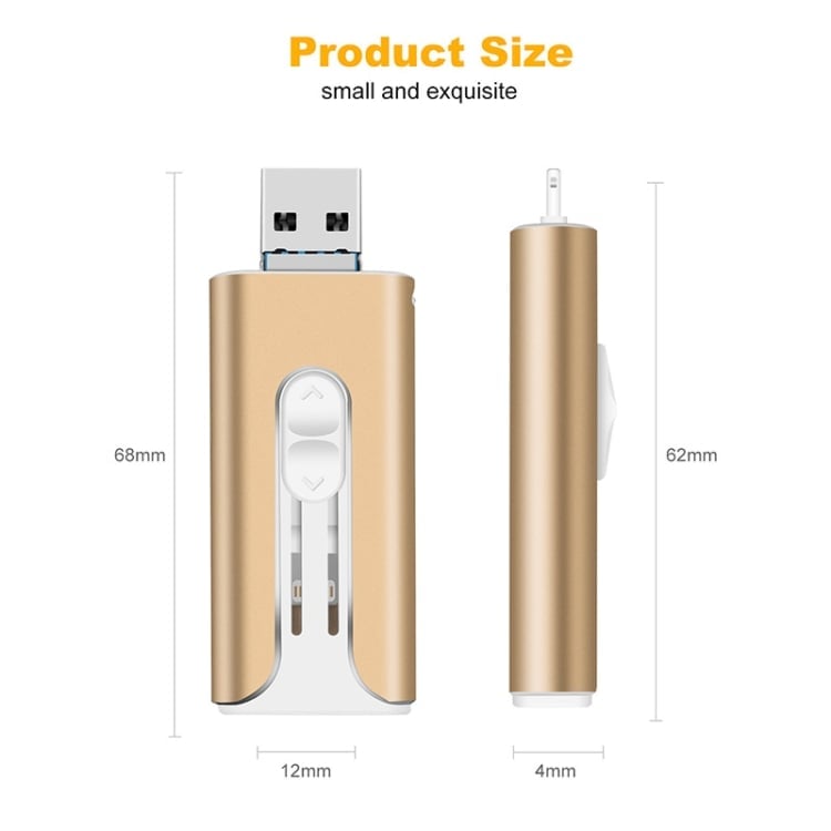 Last Day Promotion 70% OFF - 🔥32~256GB Micro USB + 8 Pin + USB 3.0 4 in 1 Mobile Phone Computer U-Disk