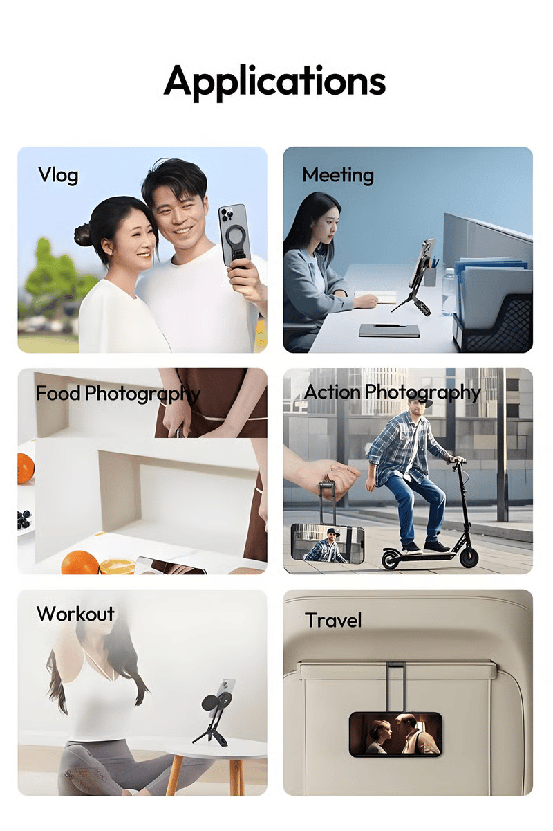 🍂TikTok Fall Mega Sale🎉Magnetic Phone Tripod for iPhone, MA38 Portable Phone Holder Mini Tripod for Magsafe