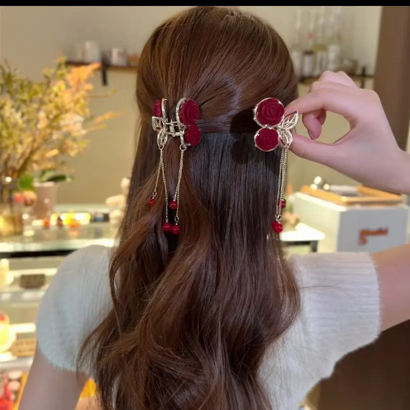 🔥Last Day Promotion 48% OFF🔥Rose Tassel Bright Hairpin(BUY 2 GET FREE SHIPPING NOW!)