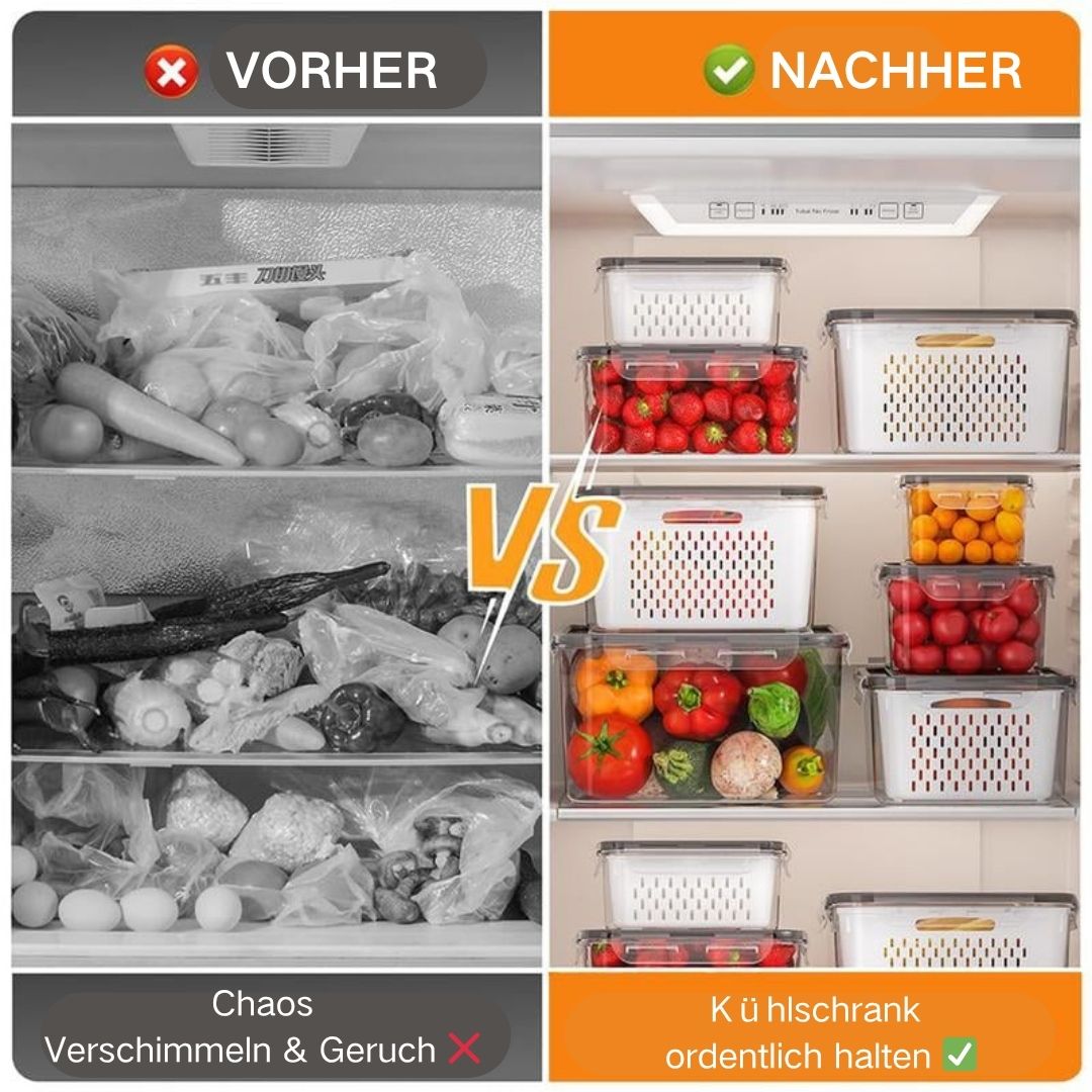 💖Letzter Tag 49% Rabatt🔥Transparente Aufbewahrungsbox mit Abtropfsieb💧