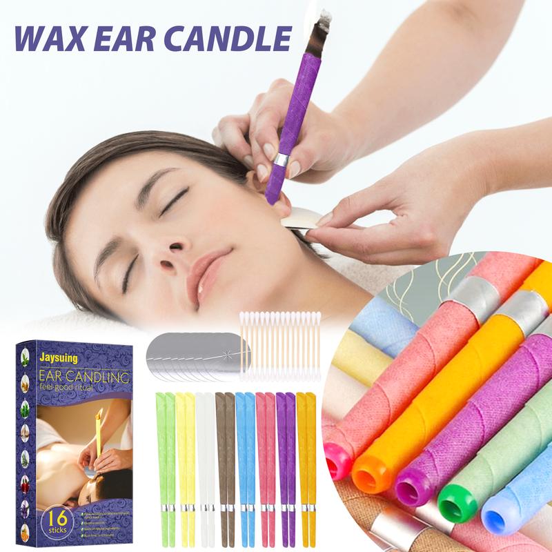 Ear Candle Set (16 Pcs) 🕯️ – Natural Paraffin in 8 Calming Scents for Relaxation & Stress Relief
