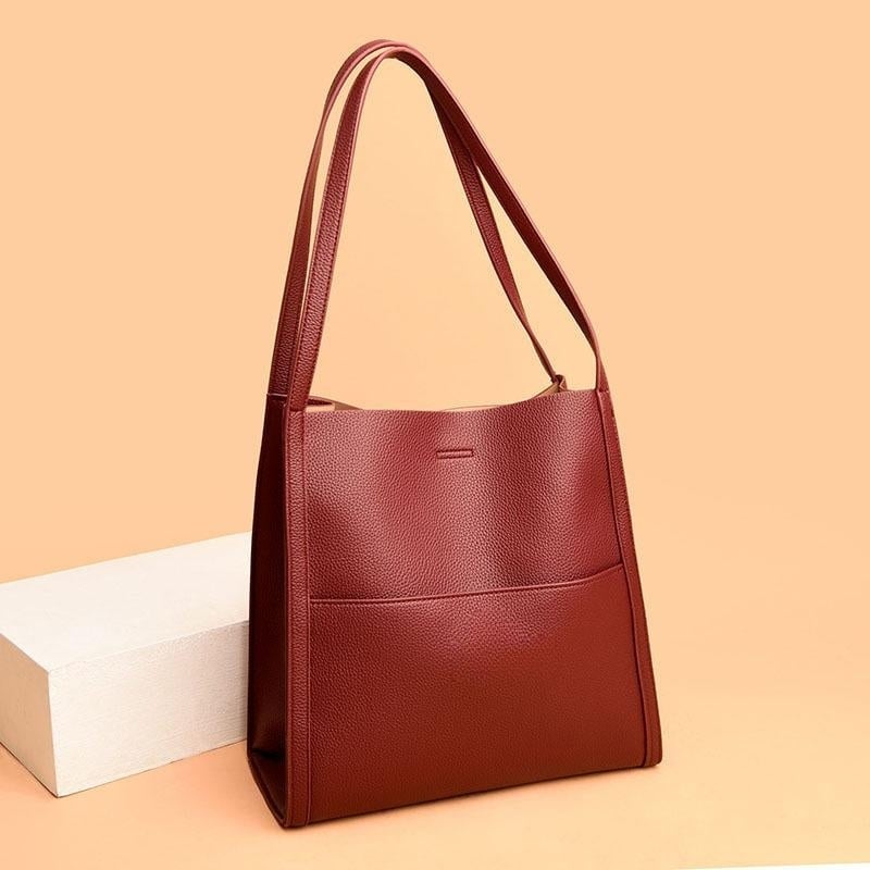 🔥Last Day Promotion- SAVE 70%🎄Solid Color Genuine Leather Shoulder Bag