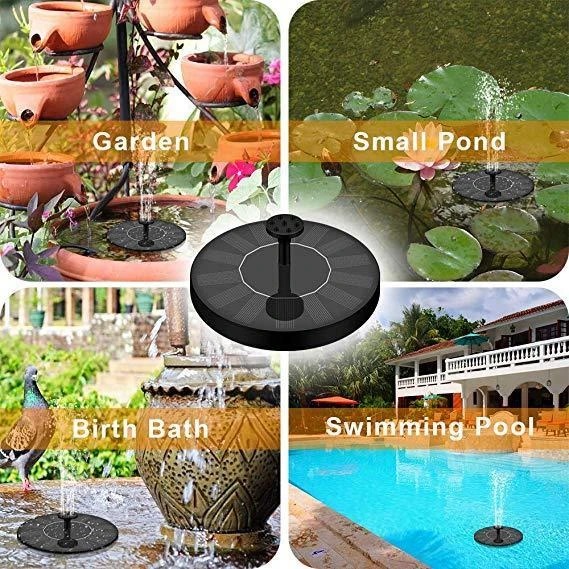 Solar-Powered Bird Bath Fountain Kit For Bird Bath, Garden, Pool