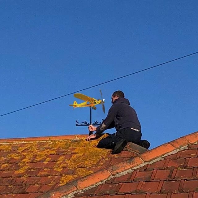 Piper J3 Cub Airplane Weathervane