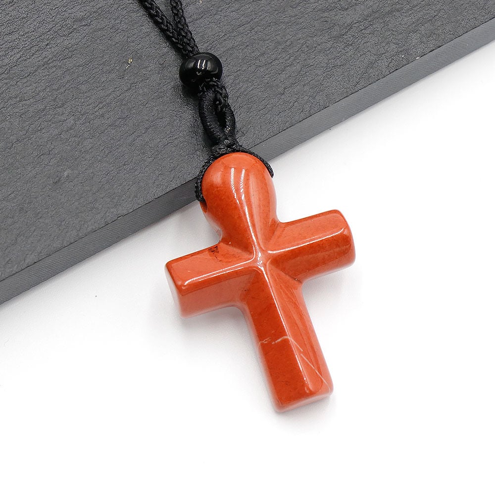 ✝️100% Handmade Natural Crystal Cross Necklace