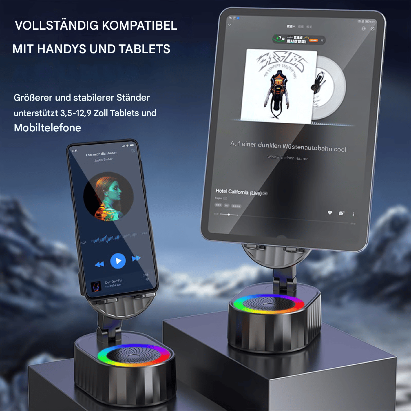 Verbesserter Handyständer mit Induktionslautsprecher/Powerbank/Atmosphärenlicht✨