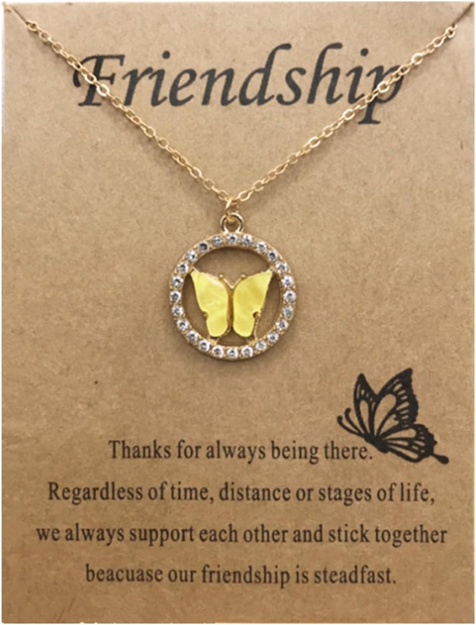 Colorful Acrylic Butterfly Pendant Necklace Bohemian Adjustable Retro Card Clavicle Chain Insect Animal Necklace for Women Girl Teen Friend Friendship Party Jewelry Gift