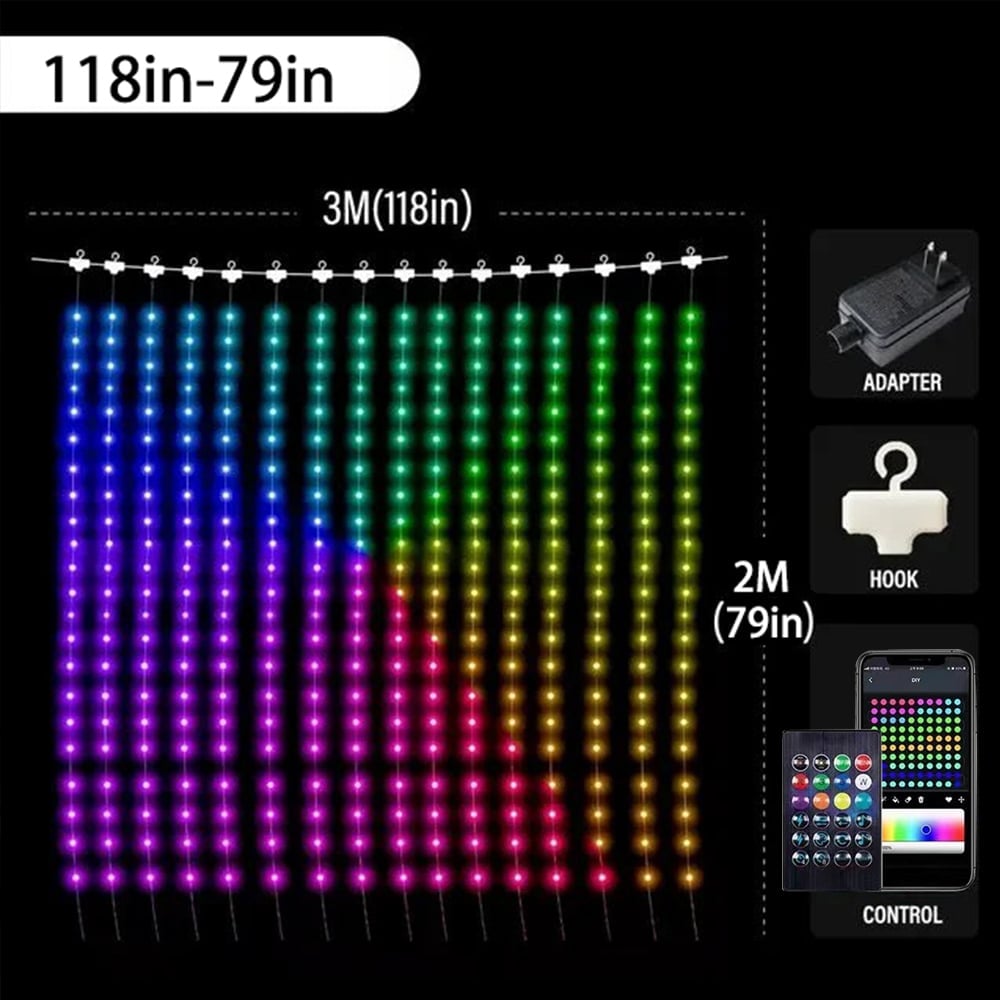 (🎉Last Day Promotion 50% OFF) Color Waves LED Curtain Sync Lights