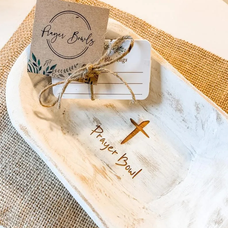 💞Handmade Prayer Cross Dough Bowl