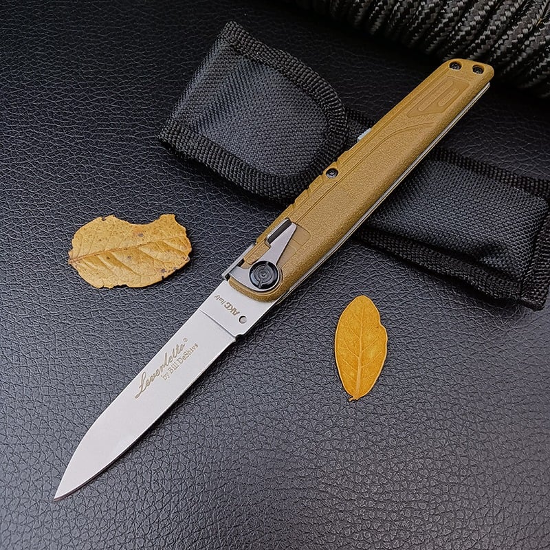 Outdoor high hardness wilderness survival hiking portable folding knife