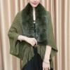 (🌲Early Christmas Sale - 49% OFF) 🔥2024 New Winter Knit Fringe Fur Collar Shawl, BUY 2 FREE SHIPPING