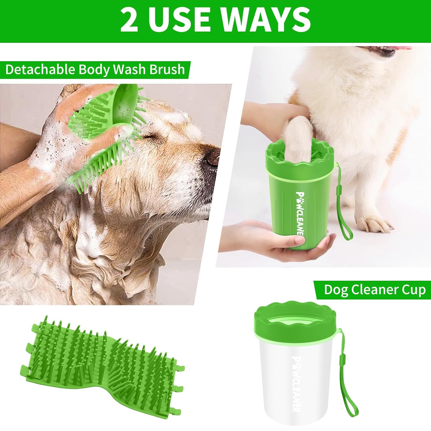 Dog Paw Cleaner, Washer, Buddy Muddy Pet Foot Cleaner for Small Medium Large Breed Dogs/Cats (with 3 absorbent towel)