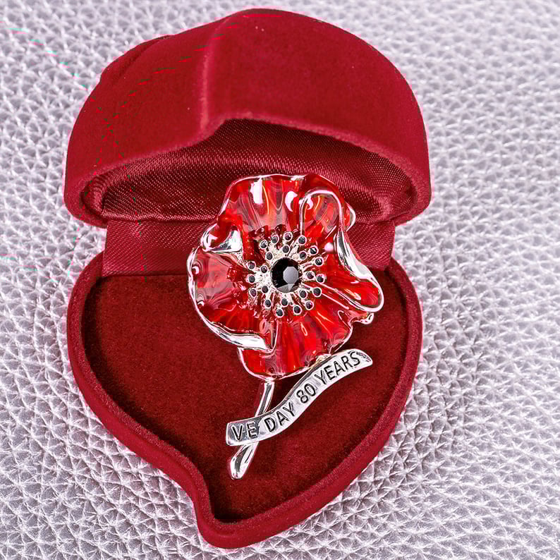 VE Day 80 Poppy Brooch