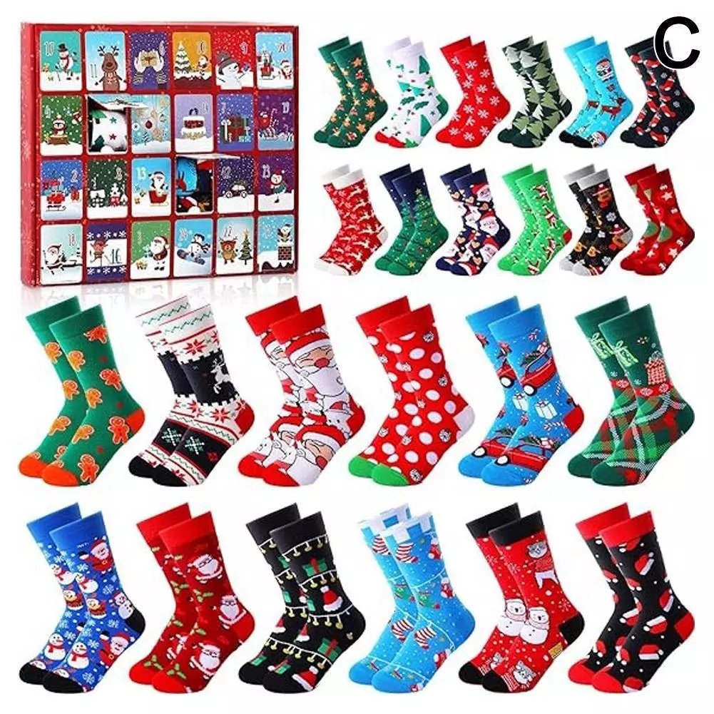 🎄Christmas Hot Sale🎁🧦2024 Christmas Socks Countdown Calendar