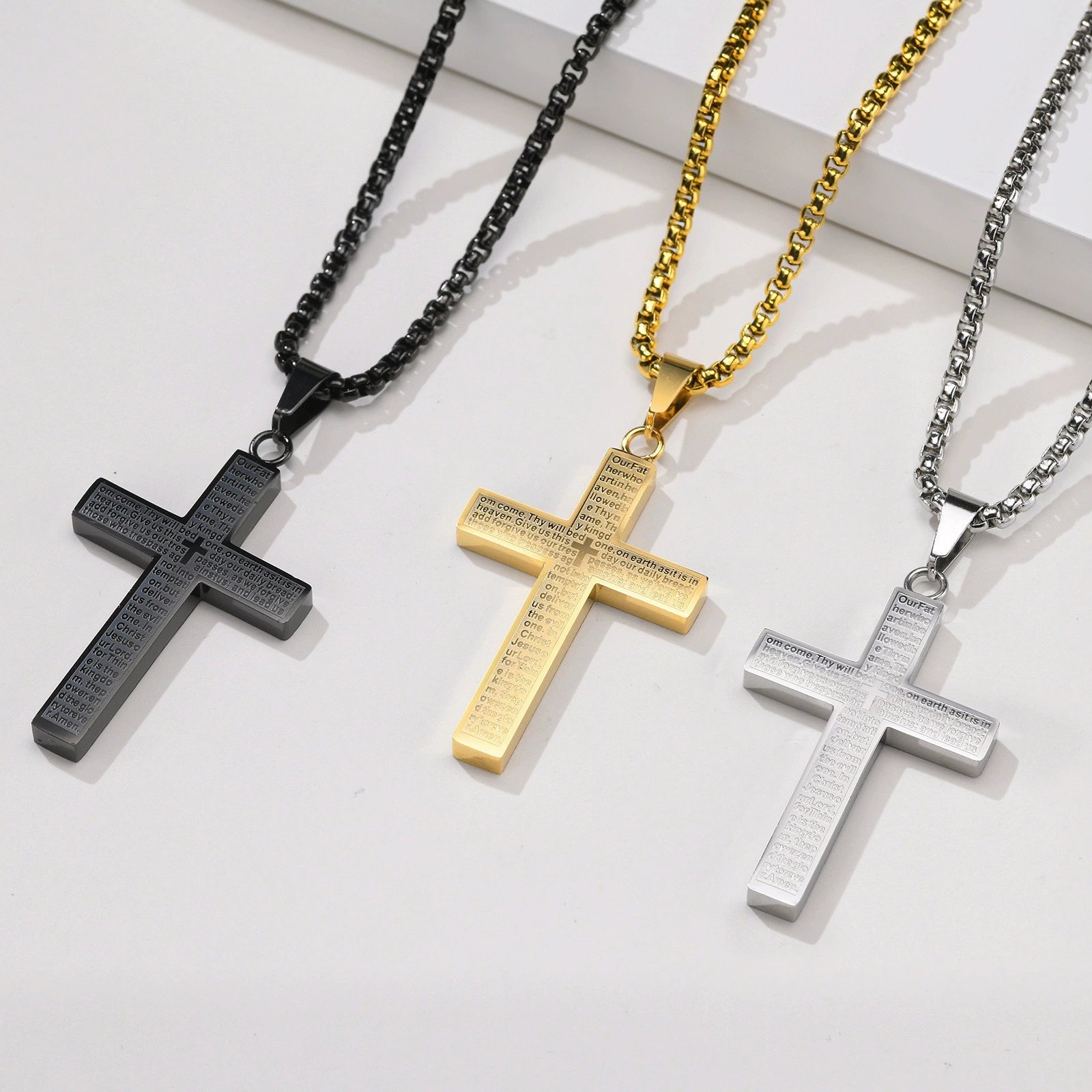 🎁TikTok Last Day Sale - 70% OFF🎉Lord‘s Prayer Scibble Cross Necklace
