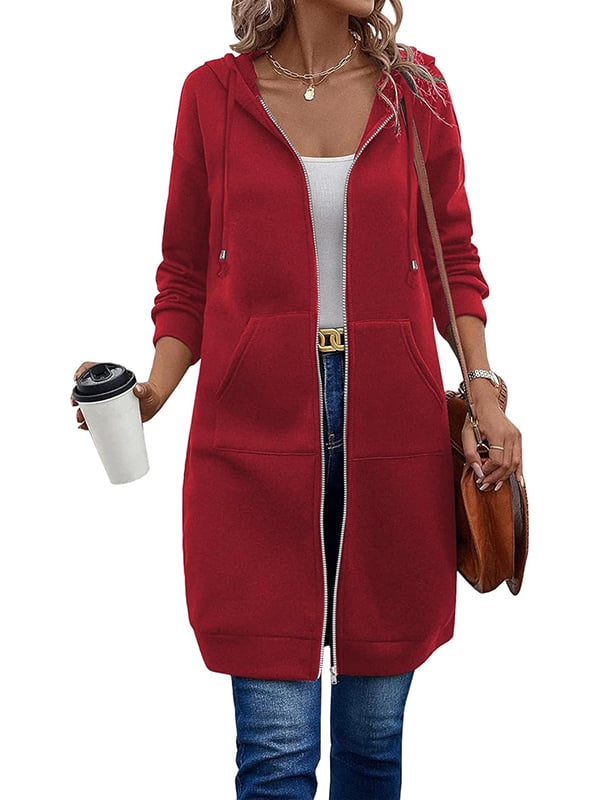 📢Letzter Tag: 49% Rabatt🔥Lässiger Fleece-Kapuzenpullover mit Reißverschluss für Damen