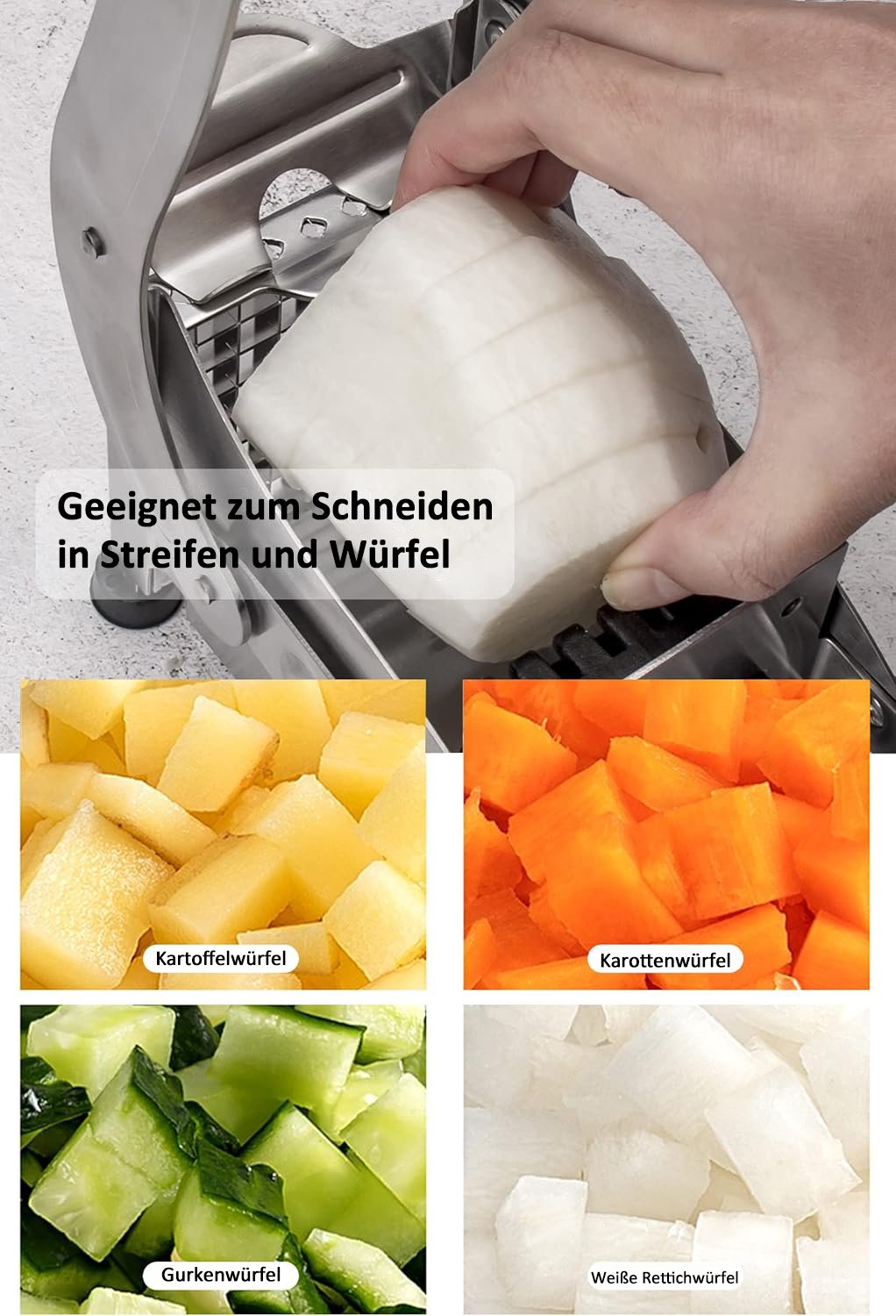 🔥Letzter Tag 49% Rabatt 🔥Pommes Frites-Schneider aus Edelstahl mit 2 Klingen