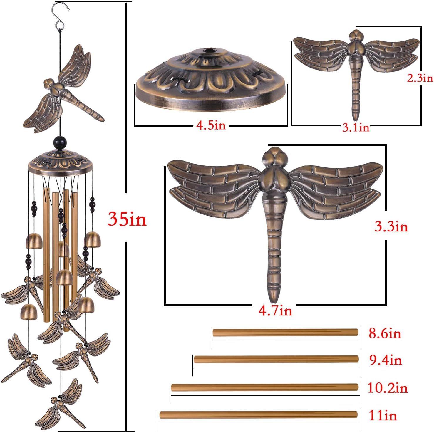 🎐Pure hand-made Copper Horse wind chimes(𝐁𝐮𝐲 𝟐 𝐅𝐫𝐞𝐞 𝐒𝐡𝐢𝐩𝐩𝐢𝐧𝐠)