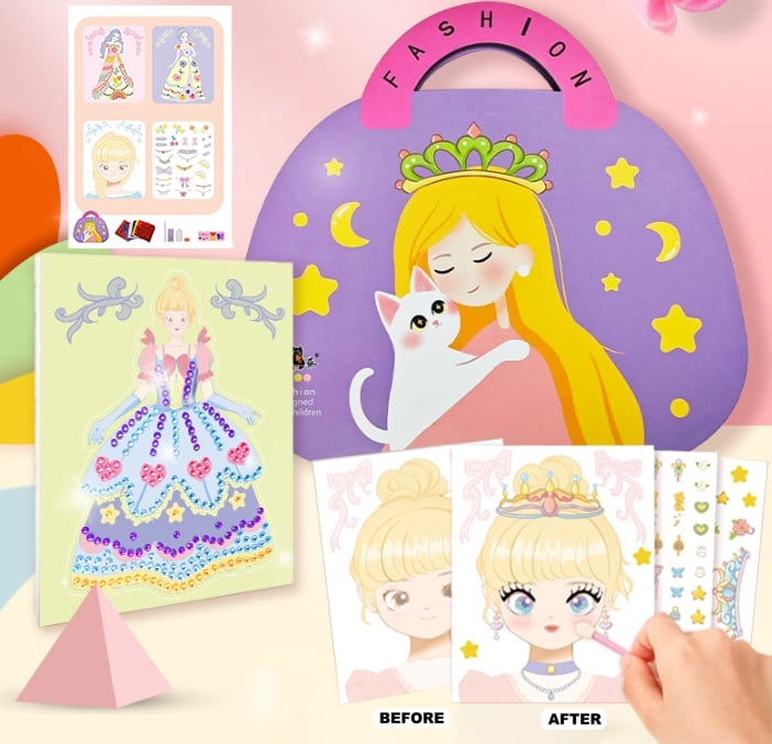 💥LAST DAY SALE 50% OFF💥3-in-1 Princess Dress Up & Make Up Game Set