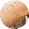 Moodear Gold Bracelet for Women 14K Real Gold Bracelet Sets for Women Dainty Snake Chain Bracelet Adjustable Cuban Link Bracelet for Women Cuff Bangle Gold Stackable Bracelets for Womens Jewelry Sets