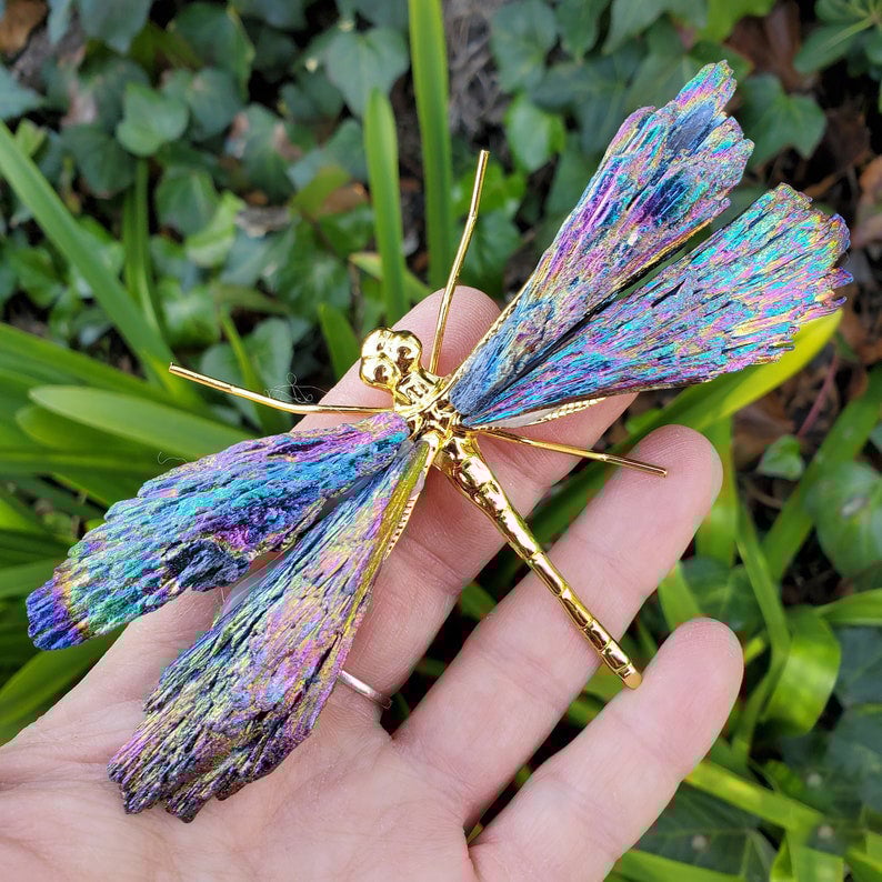 💜🦋AURA TOURMALINE KYANITE DRAGONFLY