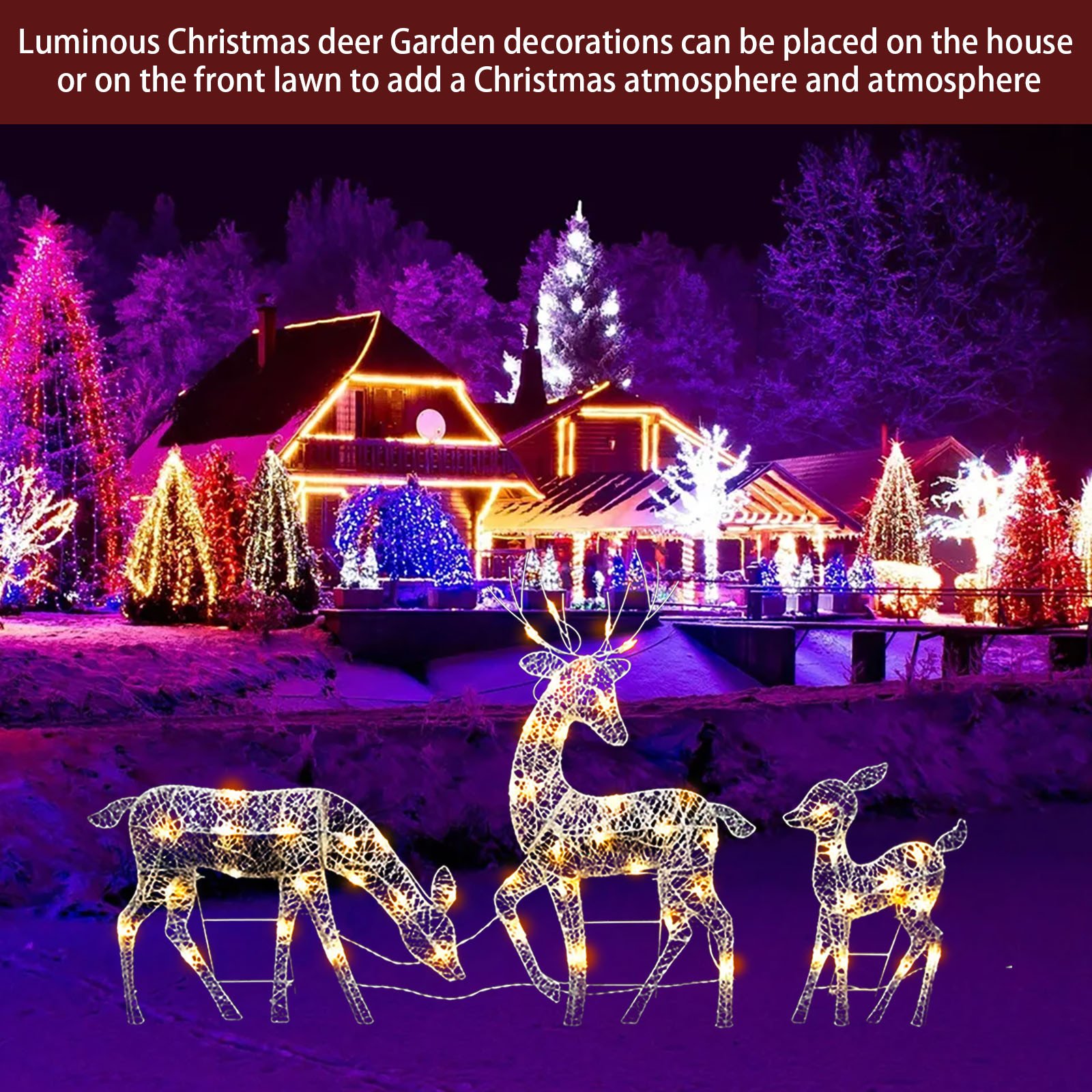 (🌲Early Christmas Sale- 50%) 🎁White Glitter Reindeer Christmas Light