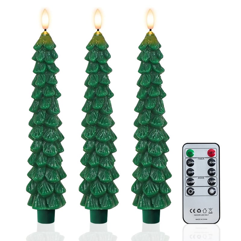 🏆️Letzter Tag 49% Rabatt🌲Flammenlose Stabkerzenlichter für den Weihnachtsbaum mit Fernbedienung