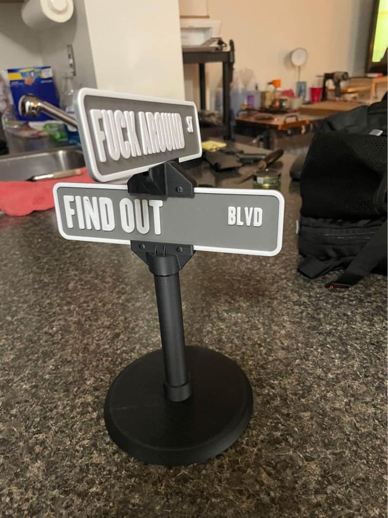 🔥Last Day Promotion - 60% OFF🎁🤣F Around/Find Out Street Sign Desk Decoration | Funny Desk Gift