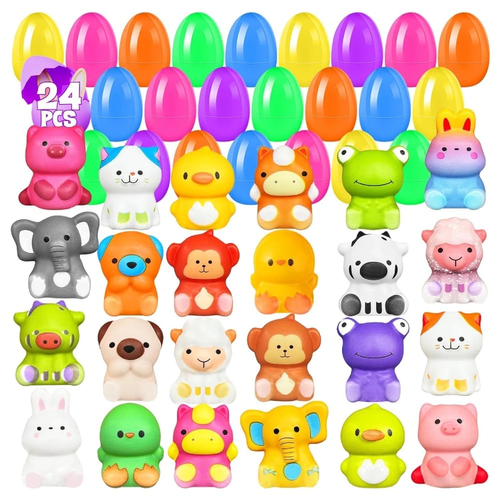 🎁TikTok Spring Last Day Promotion 48% OFF-🎁-24 PCS Easter Eggs Prefilled Slow Rising Squishy Toys