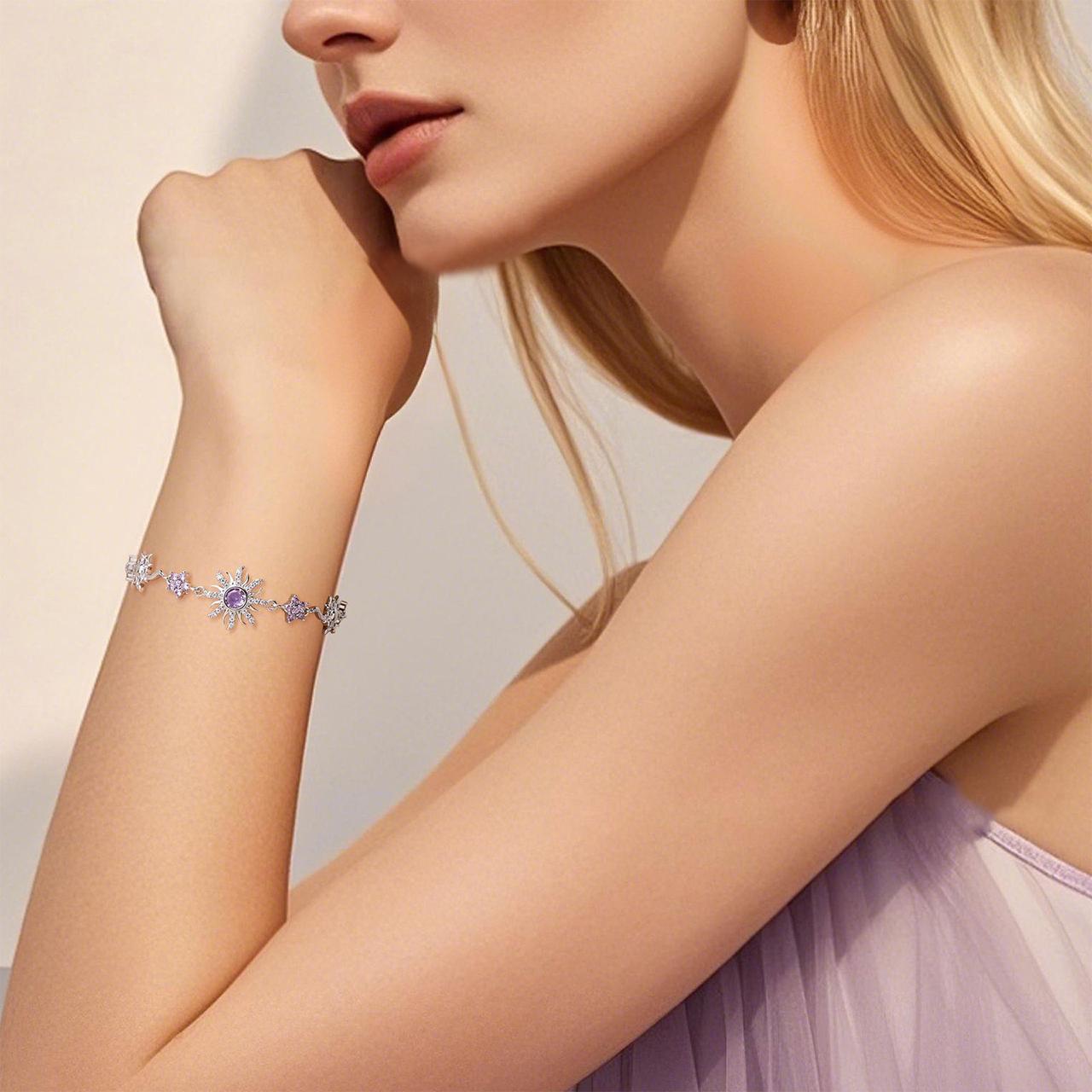 ✨💎Purple rhinestone sunburst bracelet