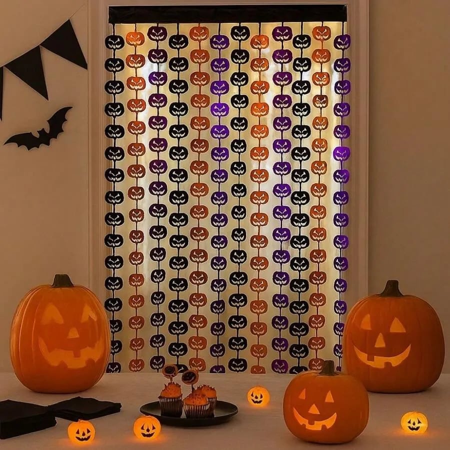 🔥Last Day 50% OFF - Halloween Pumpkin Door Curtain | Spooky Party Backdrop
