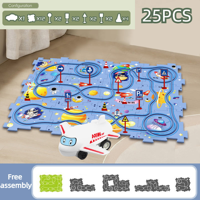 🎅Xmas Hot Sales - 49% OFF🔥Children's Educational Puzzle Track Car Play Set(Free shipping on 39＄!)(10% off for 2,20% off for 3!)