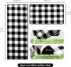 Buffalo Check Plaid Kitchen Rug Set - 2PCS (17x47 & 17x29), Farmhouse Style, Non-Printed Woven Surface, Non-Slip, Machine Washable, Black & White