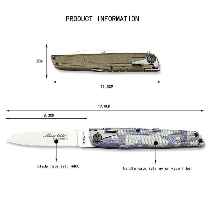 Outdoor high hardness wilderness survival hiking portable folding knife