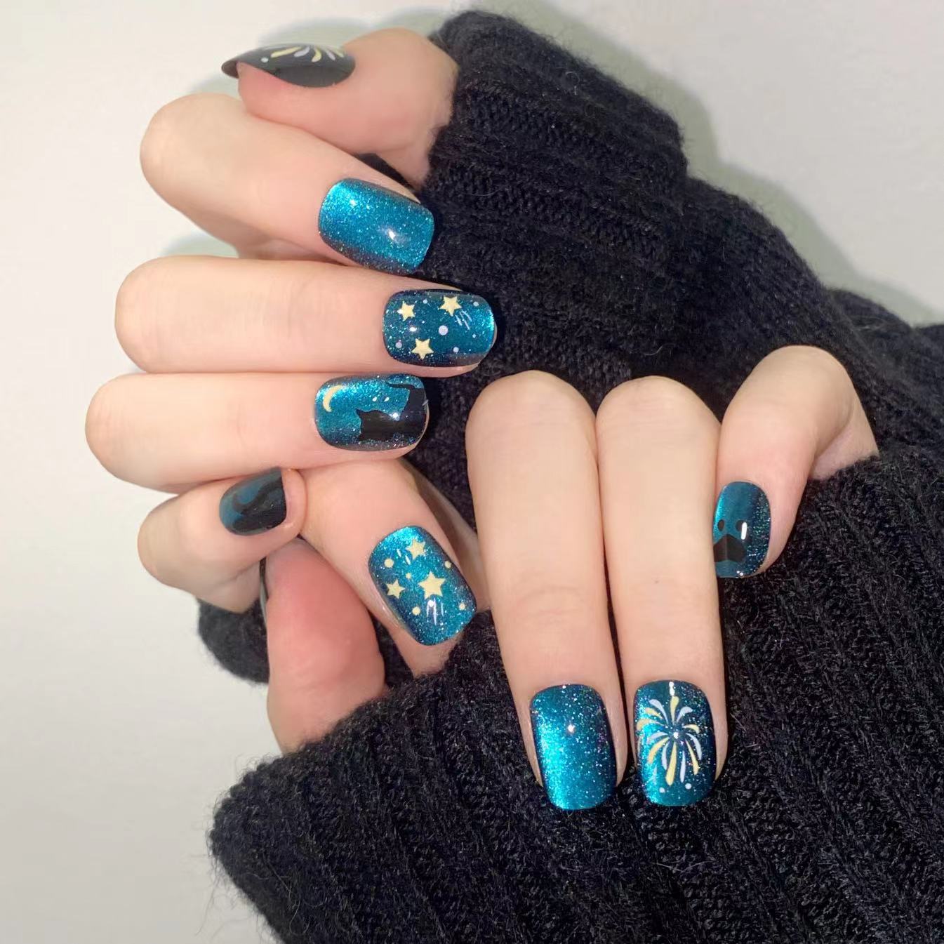 Glamorous Firework Cat Eye Nail Patch