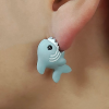 Cute animal bite earring