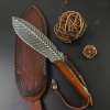 Handmade Damascus Phoenix Feather Pattern Outdoor Knife