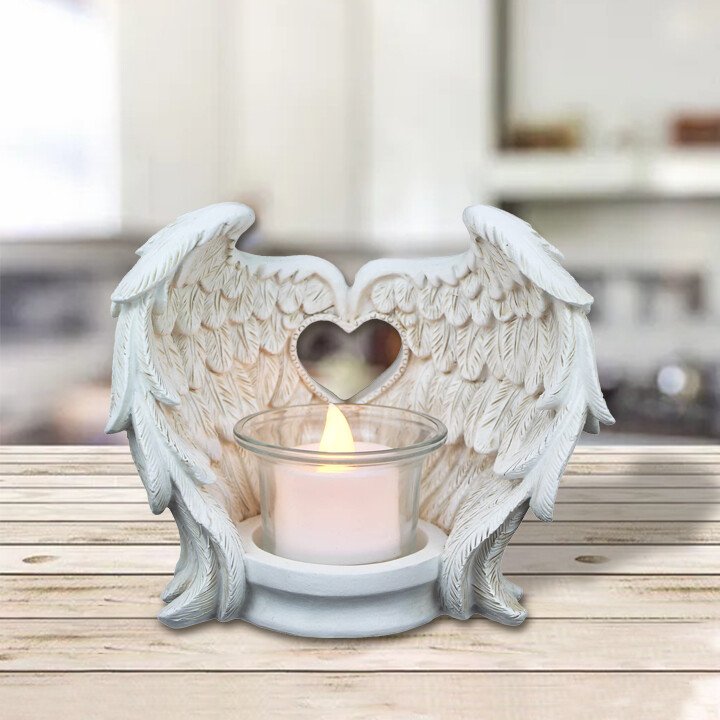 NEW YEAR SALE NOW-45% OFF 🔥 -- Angel Wings Memorial Candle Holder-Memorial Gift -- 🔥Buy 3 Get Extra 15% OFF